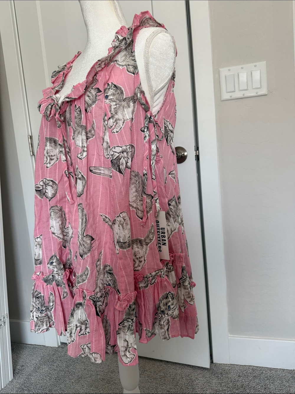 NWT Pink Ruffle Sleeveless Babydoll Sleep Dress - Picture 2 of 5